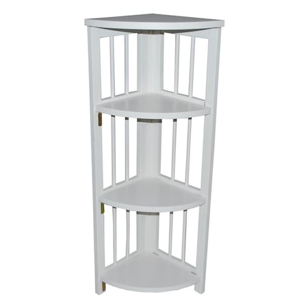 Daphnes Dinnette 4-tier corner folding bookcase White DA2691147